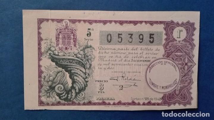 Nationale spanische Lotterie: decimo de loteria de 1942 sorteo 25