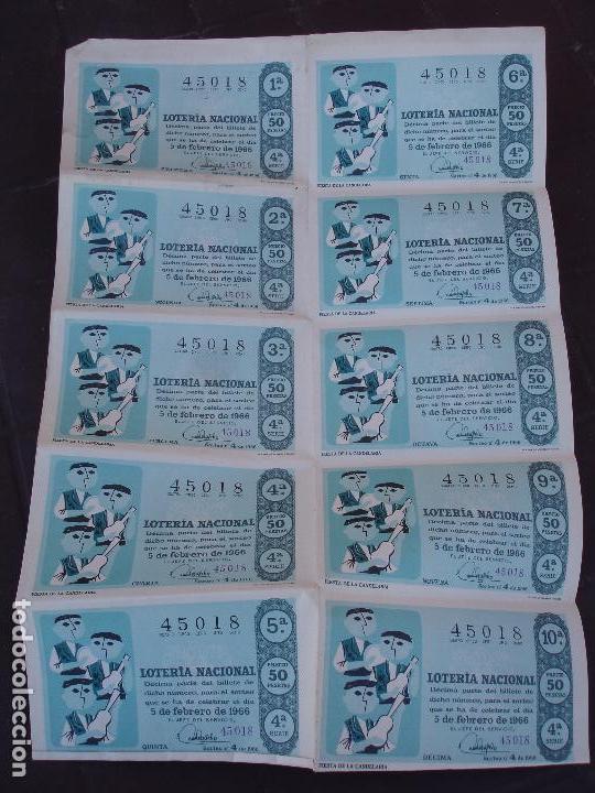 National Spanish Lottery: BILLETE DE LOTERIA 5 febrero 1966