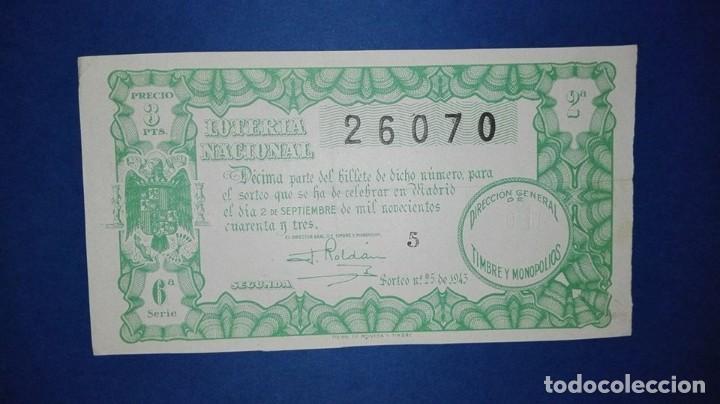 Lotaria Nacional: decimo de loteria de 1943 sorteo 25
