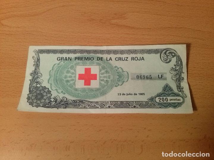 Loter&iacute;a Nacional: Loteria nacional Gran premio de la Cruz Roja. 23 de julio de 1985. 06965 LF. 200 pesetas.