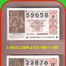 Lotería Nacional: 2 AÑOS COMPLETO 1998 Y 1999 LOTERIA NACIONAL DEL SABADO