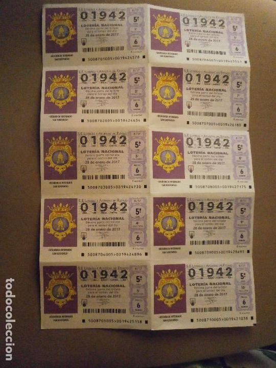 Lotteria Nationale Spagnola: 1 BILLETE LOTERIA NACIONAL SABADO - 28 ENERO 2017 - 8/17 - RESIDENCIA INTERNADO SAN ILDEFONSO