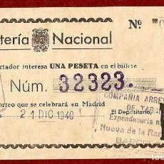 Lotería Nacional: LOTERÍA NACIONAL DEL AÑO 1940