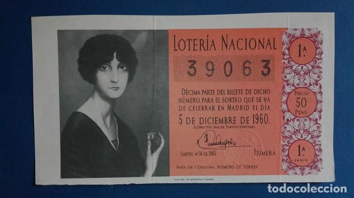 Loter&iacute;a nacional: decimo de loteria de 1960 sorteo 34 - Foto 1