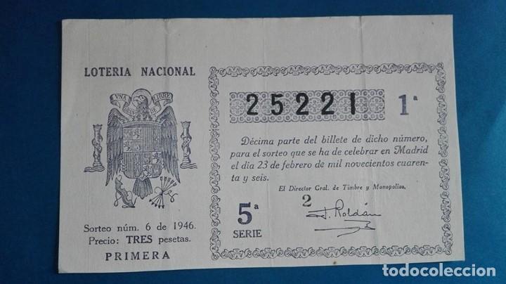 Loter&iacute;a nacional: decimo de loteria de  1946 sorteo 6 - Foto 1