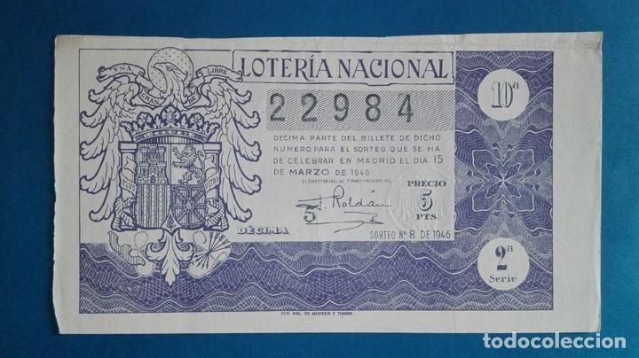 Loter&iacute;a nacional: decimo de loteria de  1946 sorteo 8 - Foto 1