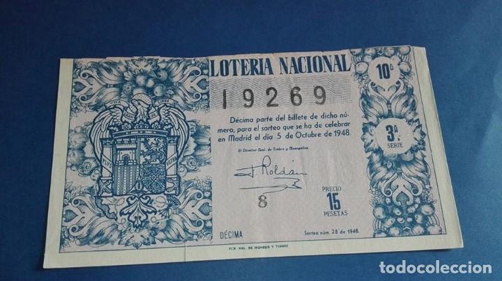 Nationale spanische Lotterie: decimo de  loteria de 1948 sorteo 28