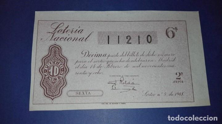 Loter&iacute;a nacional: decimo de loteria de 1948 sorteo 5 - Foto 1