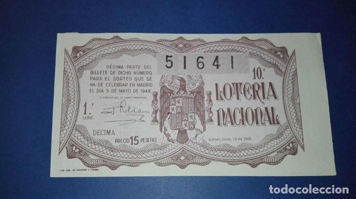 Loter&iacute;a nacional: decimo de loteria de 1948 sorteo 13 - Foto 1