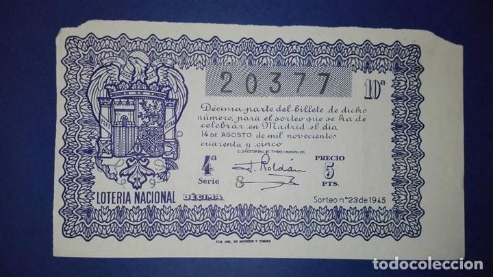 Loter&iacute;a nacional: decimo de loteria de 1945 sorteo 23 - Foto 1