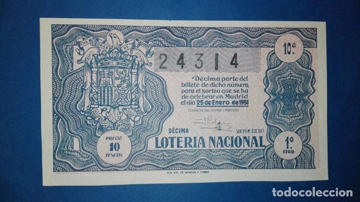 Loter&iacute;a nacional: decimo de loteria de 1951 sorteo 3 - Foto 1