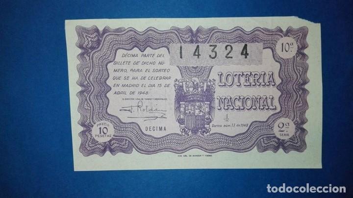 Loter&iacute;a nacional: decimo de loteria de 1948 sorteo 11 - Foto 1