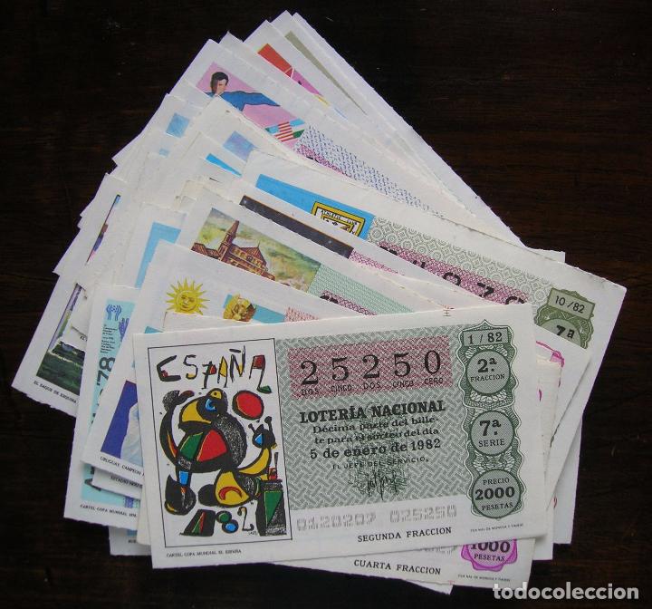 Loter&iacute;a nacional: LOTERIA NACIONAL A&Ntilde;O COMPLETO 1982. 49 DECIMOS, MUNDIAL 82. VER FOTOS