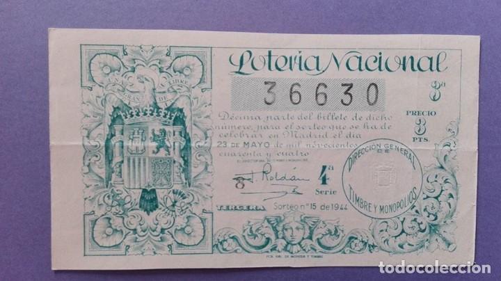 Nationale spanische Lotterie: decimo de loteria de 1944 sorteo 15