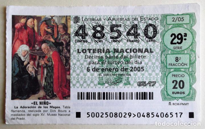 Loter&iacute;a nacional: Espa&ntilde;a. Loter&iacute;a. 2005.   2 La Adoraci&oacute;n de los Magos de Dirk Bouts. Museo Prado. Fecha: 6 enero. El