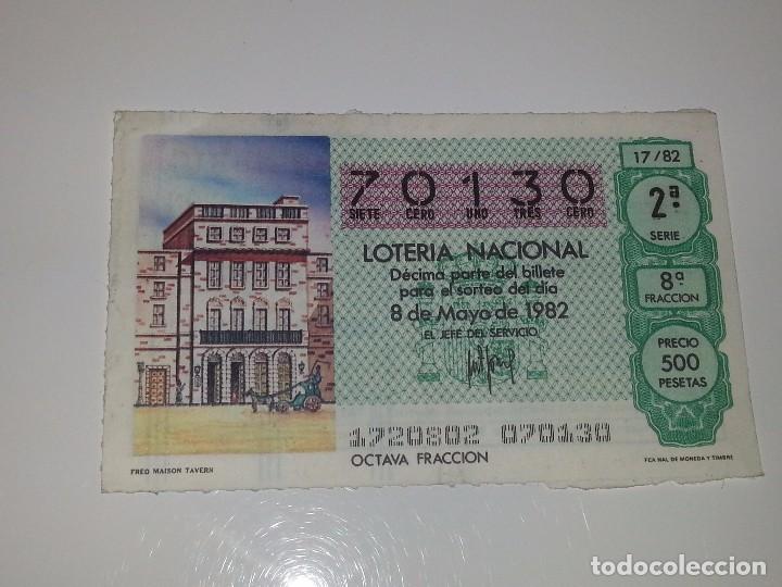 Loter&iacute;a nacional: ANTIGUO DECIMO DE LOTERIA NACIONAL SERIE MUNDIAL FUTBOL ESPA&Ntilde;A 82 - 1982 FRED MAISON TAVERN