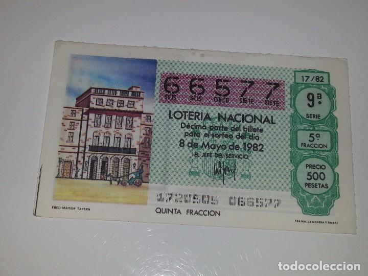 Loter&iacute;a nacional: ANTIGUO DECIMO DE LOTERIA NACIONAL SERIE MUNDIAL FUTBOL ESPA&Ntilde;A 82 - 1982 FRED MAISON TAVERN