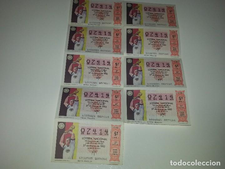 Loter&iacute;a nacional: ANTIGUO PLIEGUE DE 9 DECIMOS DE LOTERIA NACIONAL MUNDIAL FUTBOL ESPA&Ntilde;A 1982 ALEMANIA CAMPEON