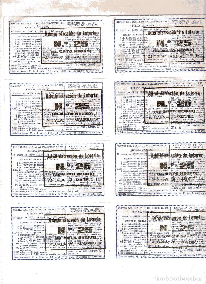 Loter&iacute;a Nacional: JACINTO BENAVENTE . PLIEGO DE OCHO D&Eacute;CIMOS LOTER&Iacute;A NACIONAL A&Ntilde;O 1981.