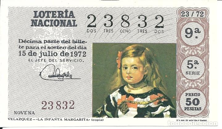 National Spanish Lottery: Loteria Nacional Capicua 23832 a&ntilde;o 1972 sorteo 23