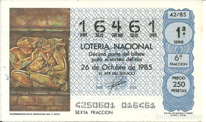 Lotaria Nacional: Loteria Nacional Capicua 16461 a&ntilde;o 1985 sorteo 42