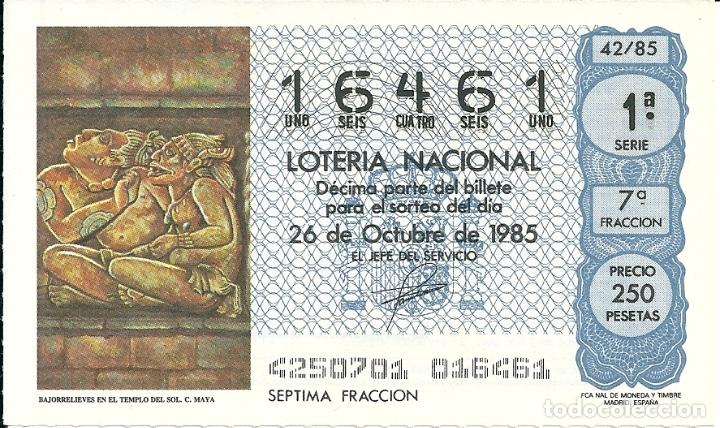 Lotaria Nacional: Loteria Nacional Capicua 16461 a&ntilde;o 1985 sorteo 42