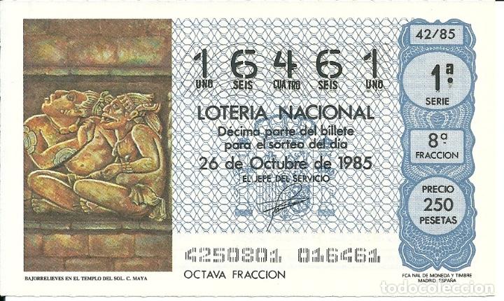 Lotaria Nacional: Loteria Nacional Capicua 16461 a&ntilde;o 1985 sorteo 42