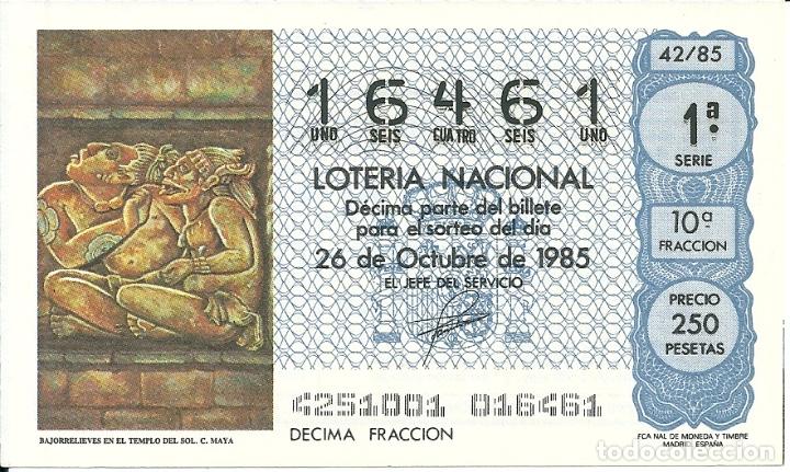 Lotaria Nacional: Loteria Nacional Capicua 16461 a&ntilde;o 1985 sorteo 42