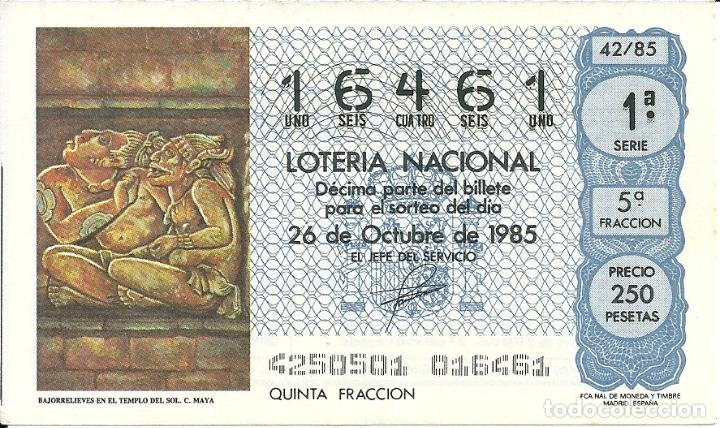 Lotaria Nacional: Loteria Nacional Capicua 16461 a&ntilde;o 1985 sorteo 42