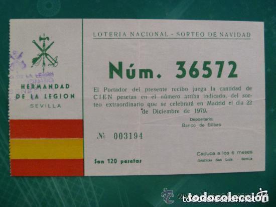 Loter&iacute;a nacional: LA LEGION : PARTICIPACION LOTERIA . HERMANDAD DE LA LEGION , SEVILLA, 1979