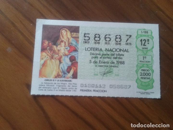 National Spanish Lottery: D&Eacute;CIMO DE LOTER&Iacute;A DE 1/88 PRIMERA FRACCI&Oacute;N. BUEN ESTADO.