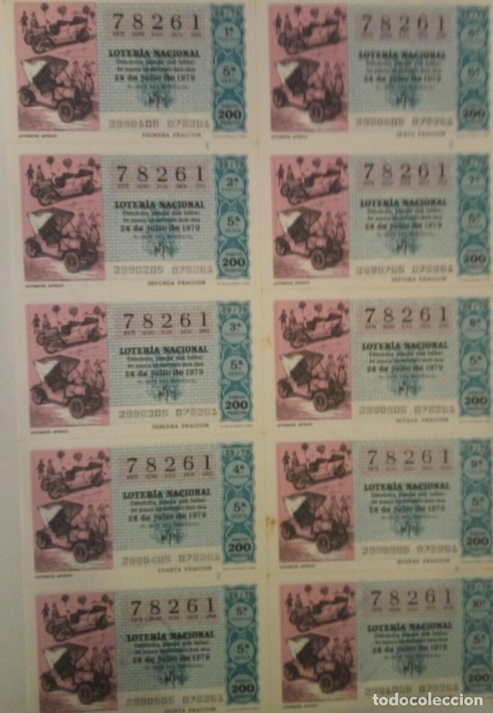 Lotaria Nacional: BILLETE COMPLETO DE LOTERIA. 1979. 29/79.AUTOM&Oacute;VIL ANTIGUO. ADM. DE LOTERIA N&ordm;1. C&Aacute;DIZ