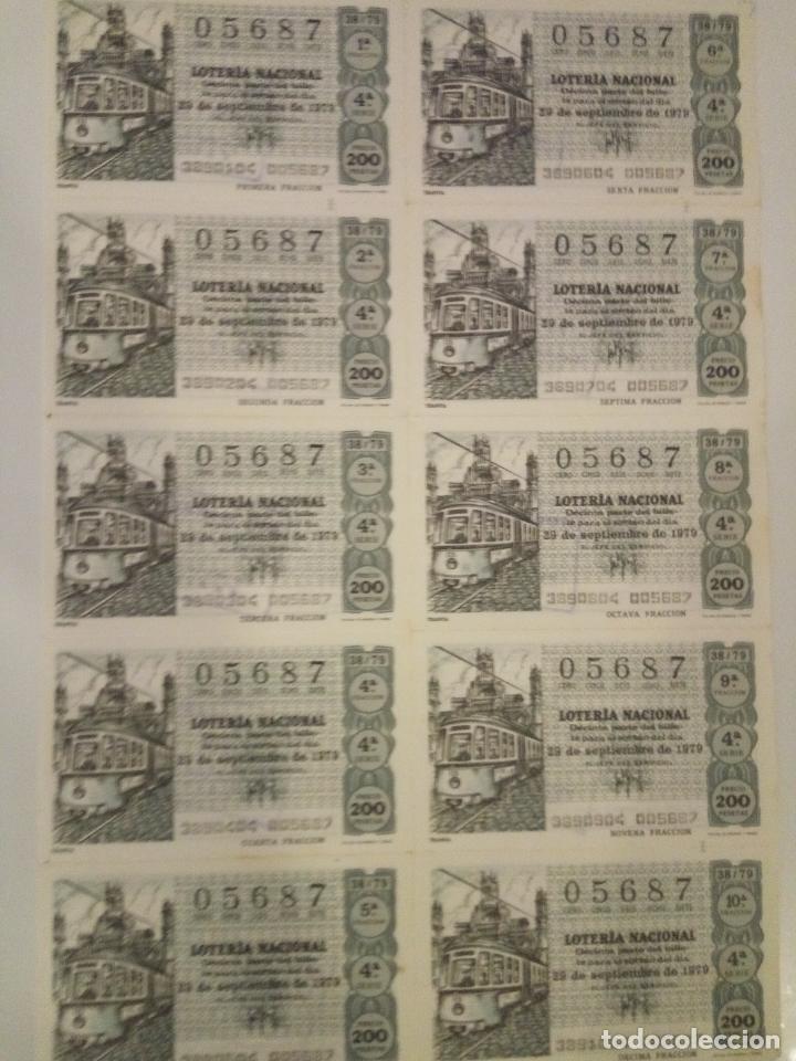 Lotaria Nacional: BILLETE COMPLETO DE LOTERIA. 1979. 38/79. TRANVIA..ADM. DE LOTERIA N&ordm;3. C&Aacute;DIZ