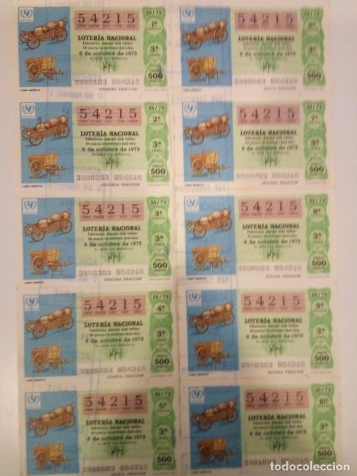 Lotaria Nacional: BILLETE COMPLETO DE LOTERIA. 1979. 39/79. CARRO MEDIEVAL. ADM. DE LOTERIA N&ordm;7. S.FRANCISO. C&Aacute;DIZ
