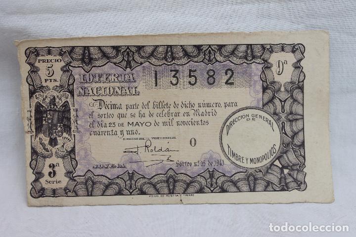 National Spanish Lottery: DECIMO LOTERIA NACIONAL SORTEO 15, 1943, DIRECCION GENERAL DE TIMBRE Y MONOPOLIOS