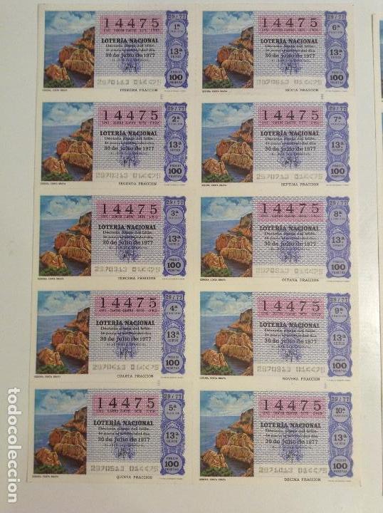 Nationale spanische Lotterie: BILLETE COMPLETO DE LOTERIA. 1977. 29/77. GERONA. COSTA BRAVA. CASA ARIAS. C&Aacute;DIZ