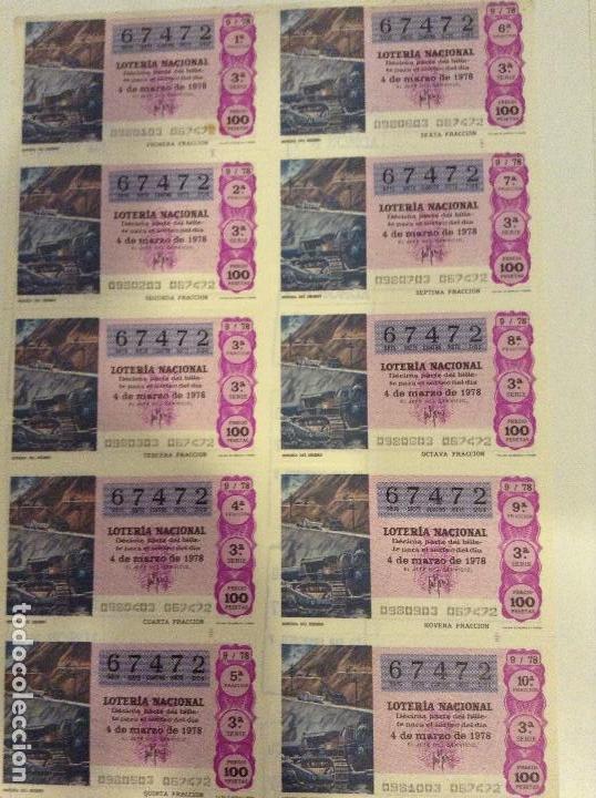 Loterie Nationale: BILLETE COMPLETO DE LOTERIA. 1978. 9/78. MINER&Iacute;A DEL HIERRO. ADMINISTRACI&Oacute;N CASA ARIAS. C&Aacute;DIZ.