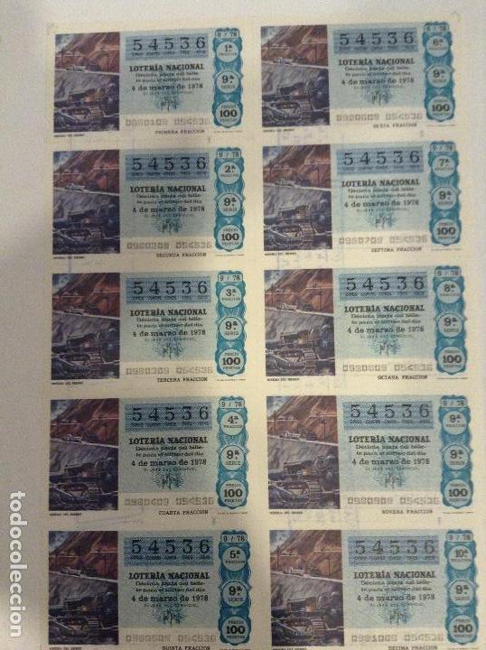 Loterie Nationale: BILLETE COMPLETO DE LOTERIA. 1978. 9/78. MINER&Iacute;A DEL HIERRO. AD. N&ordm; 4. DUQUE DE LA VICTORIA. C&Aacute;DIZ.
