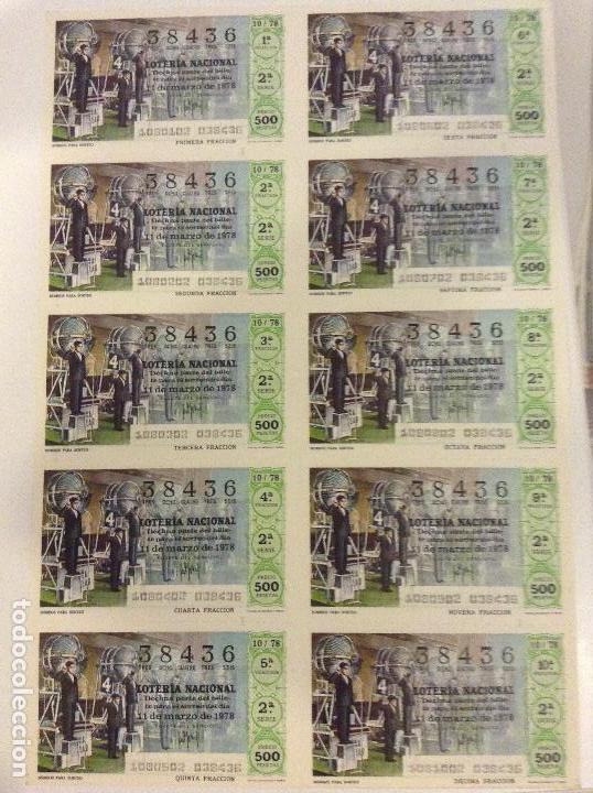 Loterie Nationale: BILLETE COMPLETO DE LOTERIA. 1978.10/78. BOMBOS PARA SORTEO. ADMINISTRACI&Oacute;N CASA ARIAS. C&Aacute;DIZ.