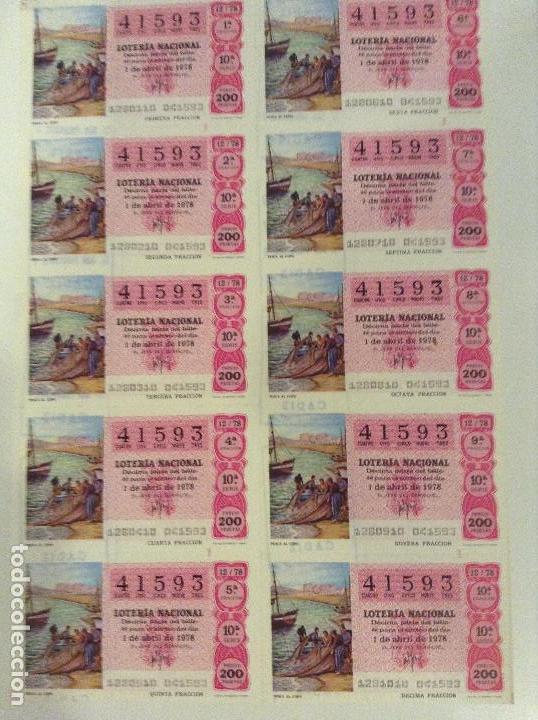 Loterie Nationale: BILLETE COMPLETO DE LOTERIA. 1978.12/78. PESCA AL COPO. AD. N&ordm;7. SAN FRANCISCO.  C&Aacute;DIZ.