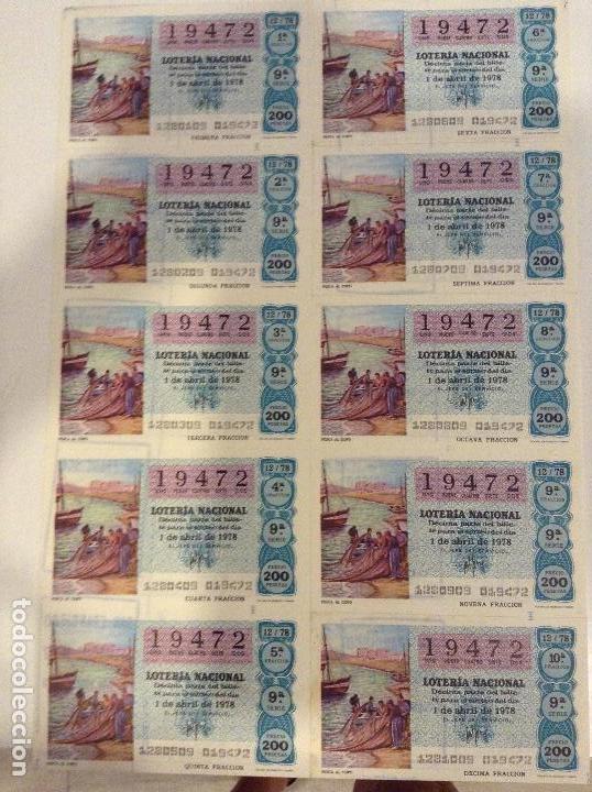 Loterie Nationale: BILLETE COMPLETO DE LOTERIA. 1978.12/78. PESCA AL COPO. AD. N&ordm; 7. SAN FRANCISCO.  C&Aacute;DIZ.