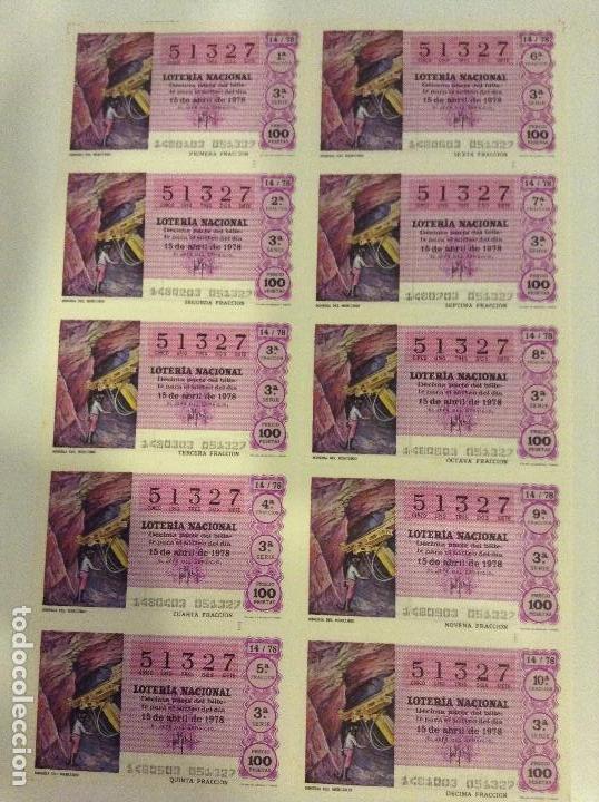 Nationale spanische Lotterie: BILLETE COMPLETO DE LOTERIA. 1978.14/78. MINER&Iacute;A DEL MERCURIO. ADMINISTRACI&Oacute;N CASA ARIAS.  C&Aacute;DIZ.