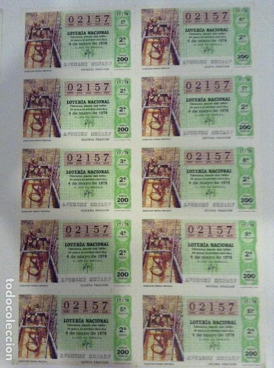 Lotaria Nacional: BILLETE COMPLETO DE LOTERIA. 1978.17/78. EXTRACCI&Oacute;N PIEDRAS PRECIOSAS. AD. CASA ARIAS. C&Aacute;DIZ.