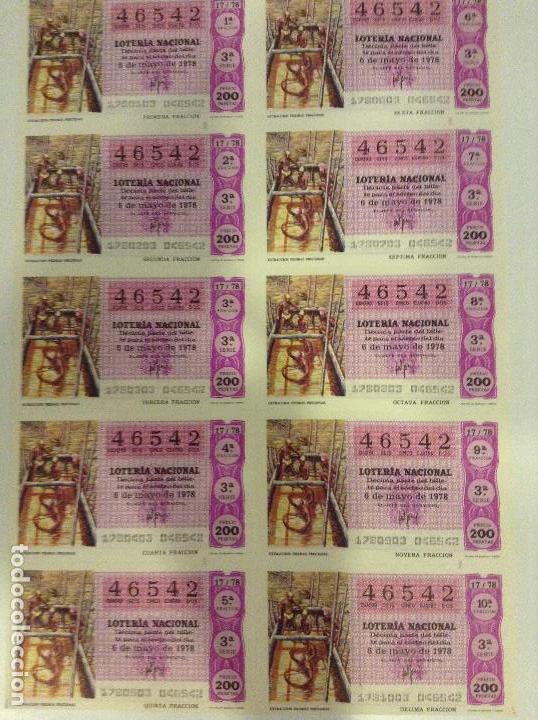 Lotaria Nacional: BILLETE COMPLETO DE LOTERIA. 1978.17/78. EXTRACCI&Oacute;N PIEDRAS PRECIOSAS. AD.CASA ARIAS. C&Aacute;DIZ.