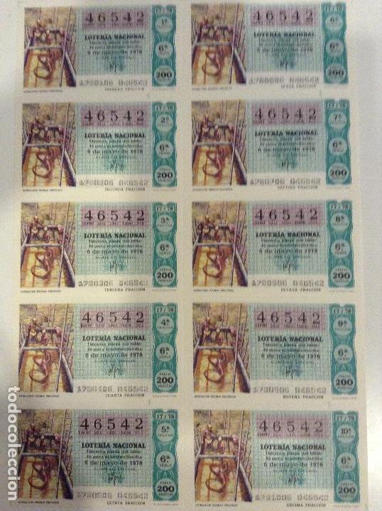 Lotaria Nacional: BILLETE COMPLETO DE LOTERIA. 1978.17/78. EXTRACCI&Oacute;N PIEDRAS PRECIOSAS. AD.CASA ARIAS. C&Aacute;DIZ.