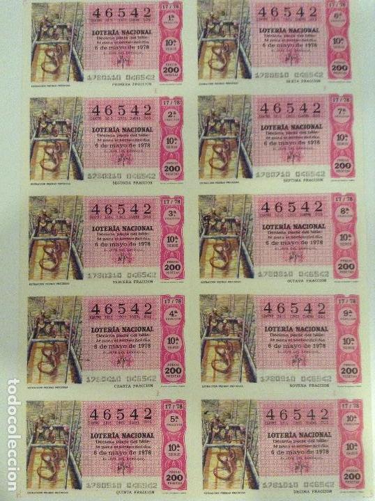 Lotaria Nacional: BILLETE COMPLETO DE LOTERIA. 1978.17/78. EXTRACCI&Oacute;N PIEDRAS PRECIOSAS. AD.CASA ARIAS. C&Aacute;DIZ.