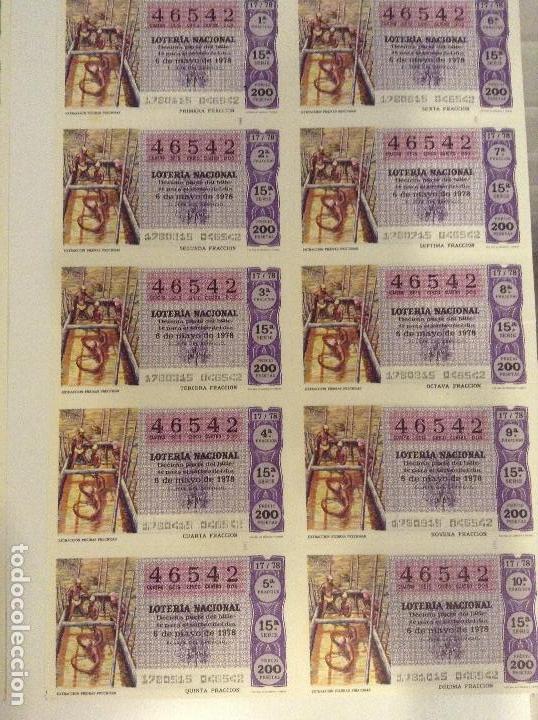 Lotaria Nacional: BILLETE COMPLETO DE LOTERIA. 1978.17/78. EXTRACCI&Oacute;N PIEDRAS PRECIOSAS. AD.CASA ARIAS. C&Aacute;DIZ.