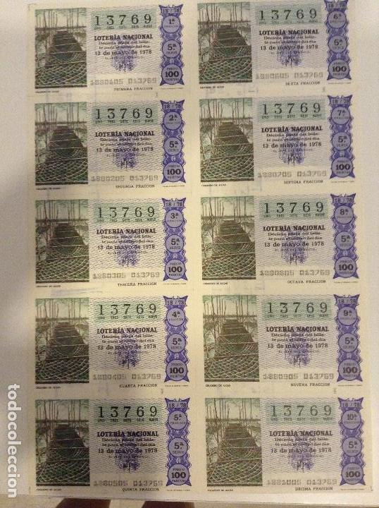 Lotaria Nacional: BILLETE COMPLETO DE LOTERIA. 1978.18/78. CRIADERO DE ALGAS. AD. CARMEN ESQUIN. C&Aacute;DIZ.