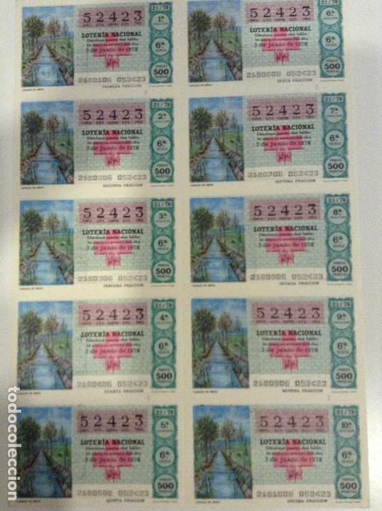 Lotaria Nacional: BILLETE COMPLETO DE LOTERIA. 1978. 21/78. CANALES DE RIEGO. ADMINISTRACI&Oacute;N. CASA ARIAS. C&Aacute;DIZ.
