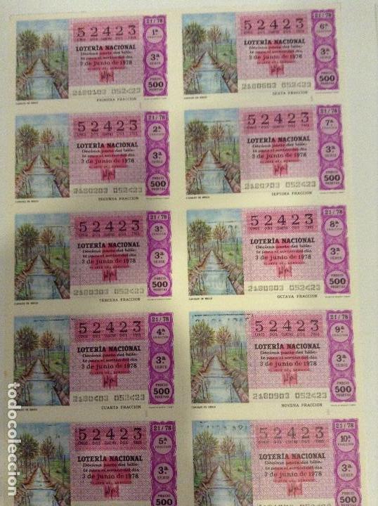 Lotaria Nacional: BILLETE COMPLETO DE LOTERIA. 1978. 21/78. CANALES DE RIEGO. ADMINISTRACI&Oacute;N. CASA ARIAS. C&Aacute;DIZ.